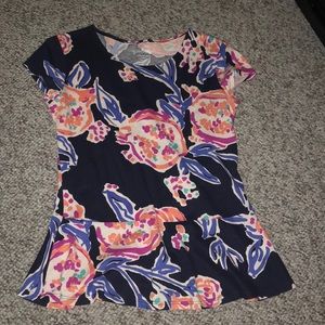 Lilly Pulitzer Peplum T-Shirt Top